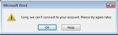 Cannot connect to your account when activate Office from .